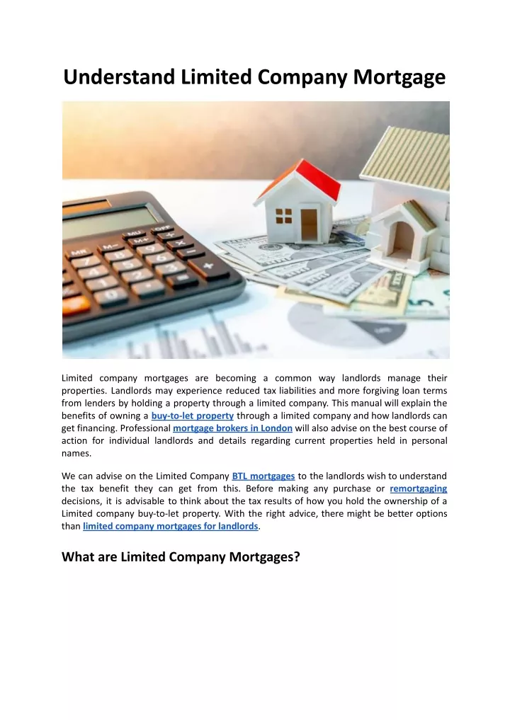understand limited company mortgage