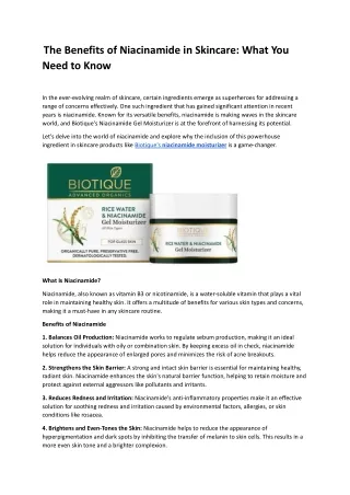 the benefits of niacinamide in skincare what