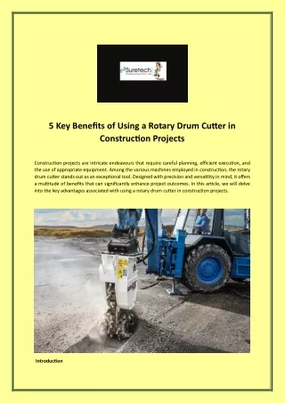 5 Key Benefits of Using a Rotary Drum Cutter in Construction Projects