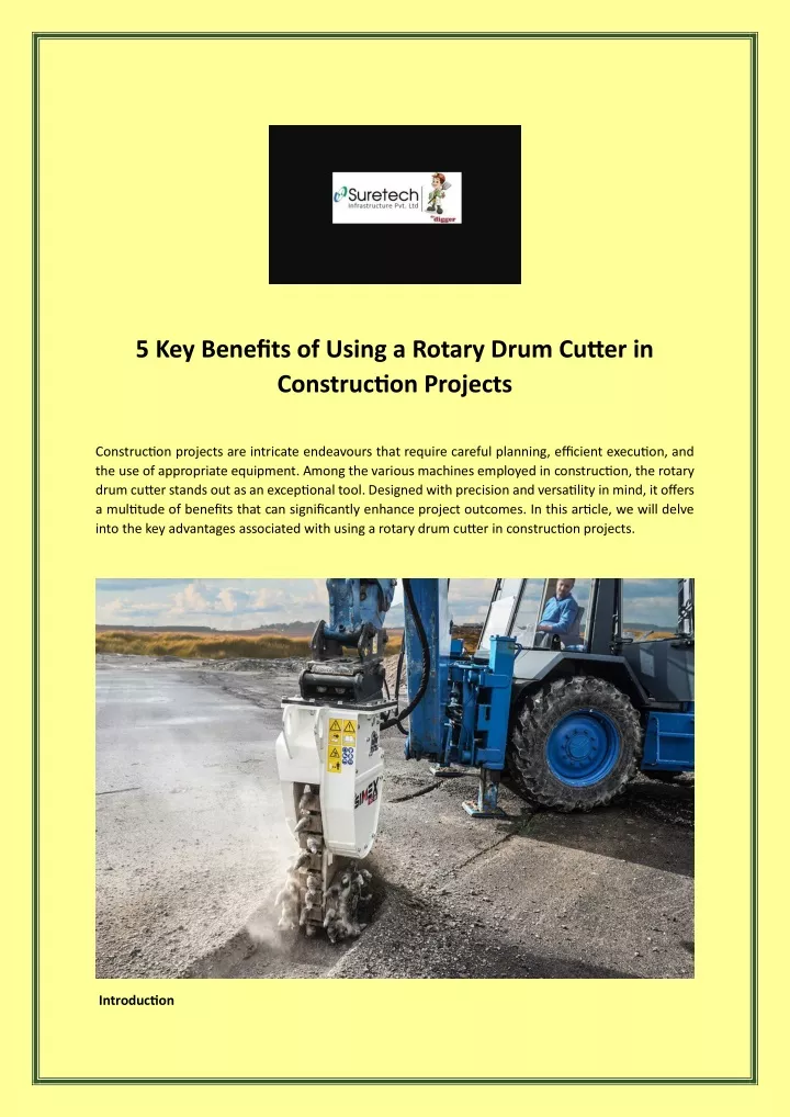 5 key benefits of using a rotary drum cutter