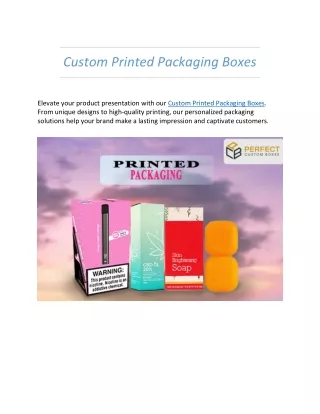 Custom Printed Packaging Boxes