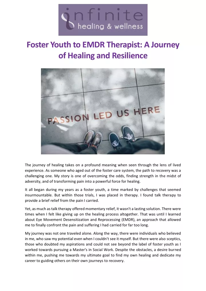 foster youth to emdr therapist a journey