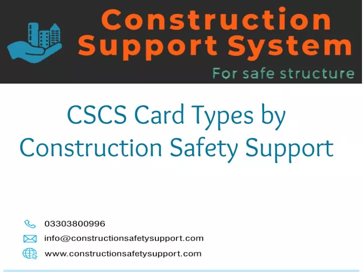 cscs card types by construction safety support