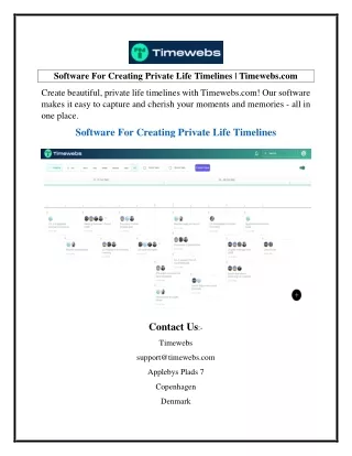 Software For Creating Private Life Timelines  Timewebs.com