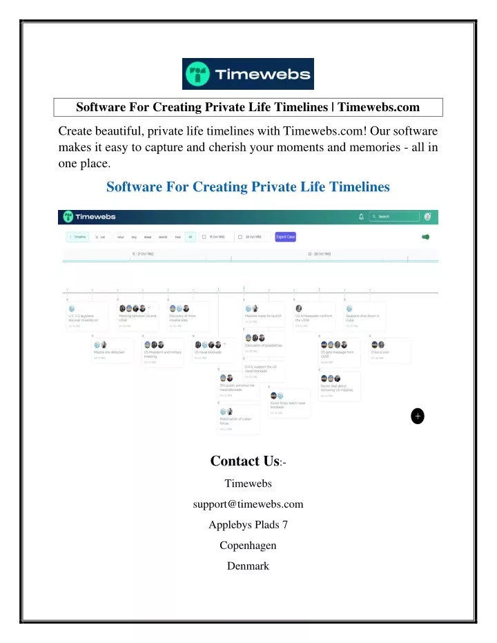 software for creating private life timelines