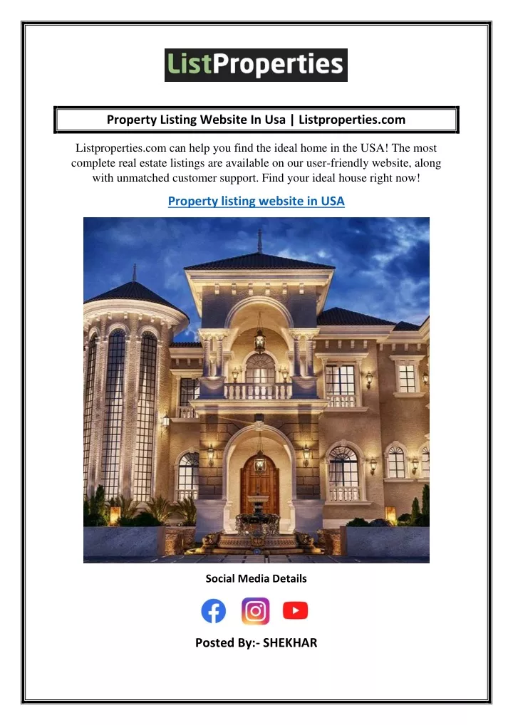 property listing website in usa listproperties com