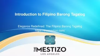 Introduction to Filipino Barong Tagalog