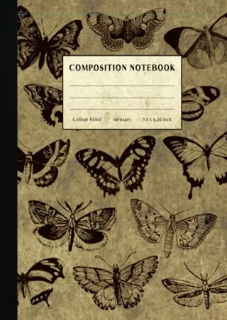 PDF Composition Notebook: Butterfly Composition Notebook. College Ruled Paper fo