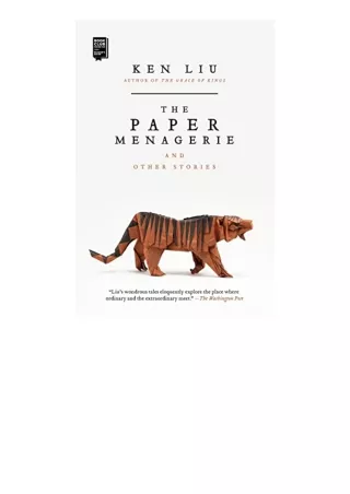 Download PDF The Paper Menagerie and Other Stories full