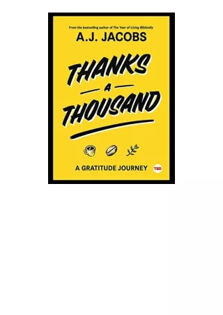 Download PDF Thanks A Thousand A Gratitude Journey TED Books for ipad