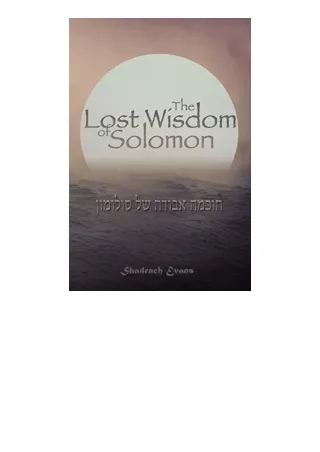 Download The Lost Wisdom of Solomon unlimited