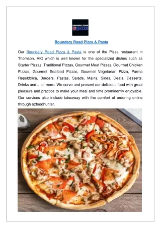 Up to 10% Off, Order Now - Boundary Road Pizza & Pasta