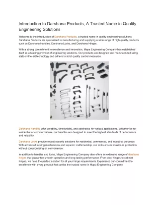 introduction to darshana products a trusted name