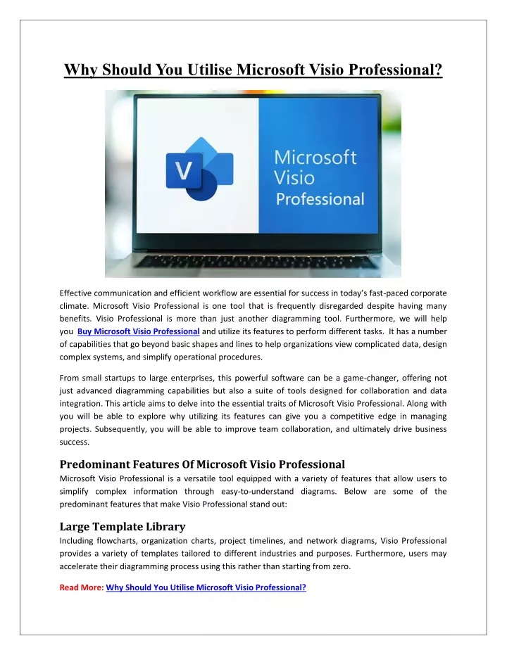 why should you utilise microsoft visio