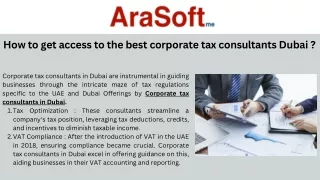 How to get access to the best corporate tax consultants Dubai