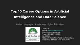 Top 10 Career Options in Artificial Intelligence and Data Science