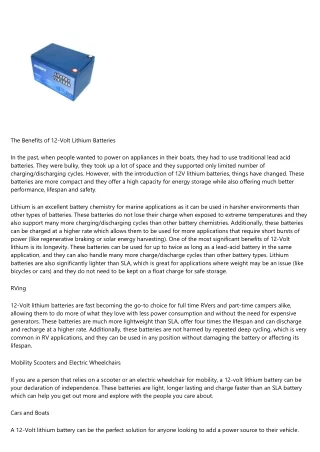 12-VOLT LITHIUM BATTERY