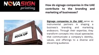 How do signage companies in the UAE contribute to the branding and marketing of businesses