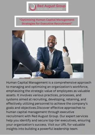 Optimizing Human Capital Management Strategies for Executive Recruitment