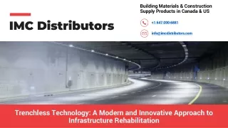 Trenchless Technology - A Modern and Innovative Approach to Infrastructure Rehabilitation