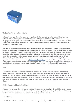 12-VOLT LITHIUM BATTERY