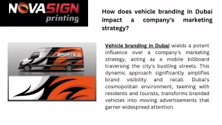 How does vehicle branding in Dubai impact a company's marketing strategy