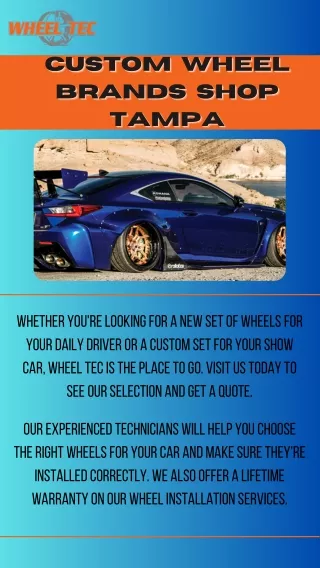 Custom Wheels in Tampa Find the Perfect Set for Your Car at Wheel Tec