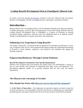 leading reactjs development firm in chandigarh