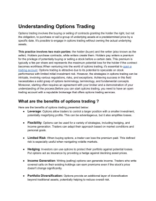 Understanding Options Trading