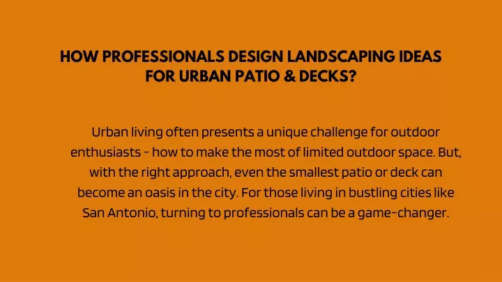 how professionals design landscaping ideas
