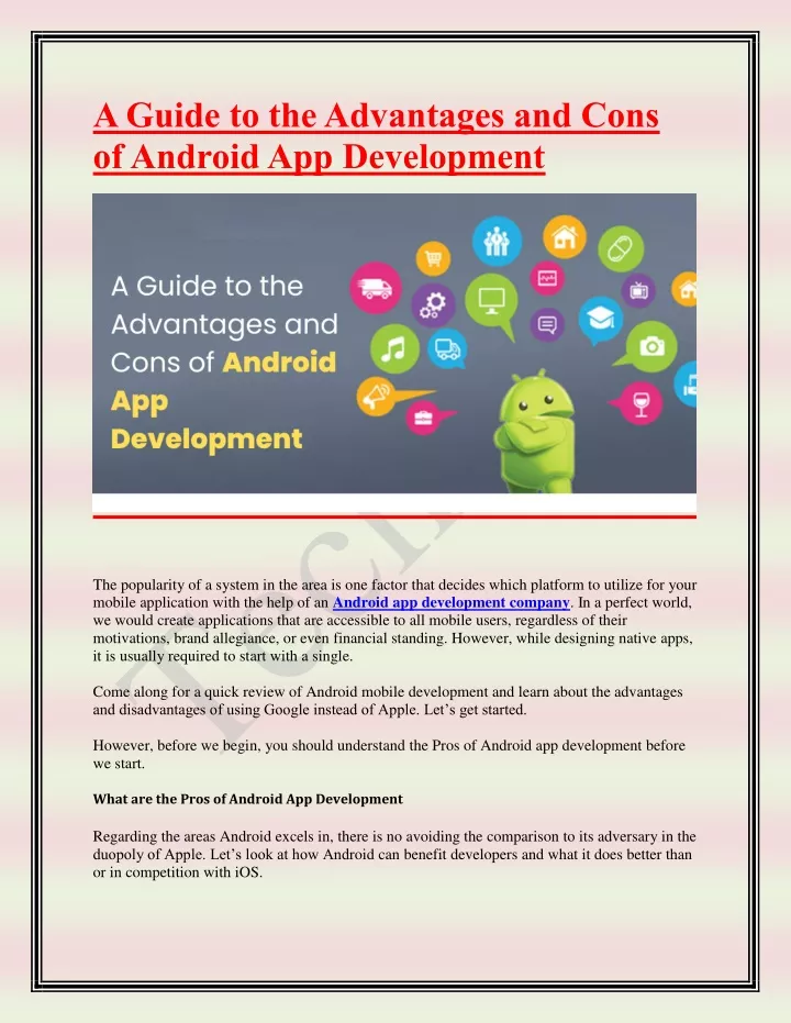 a guide to the advantages and cons of android