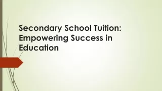 Secondary School Tuition