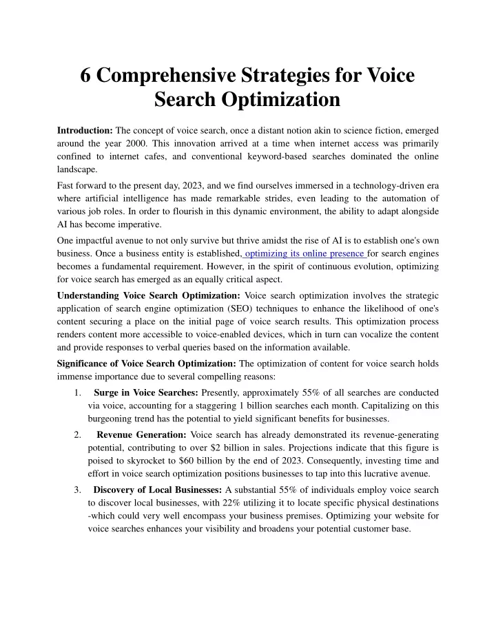 6 comprehensive strategies for voice search