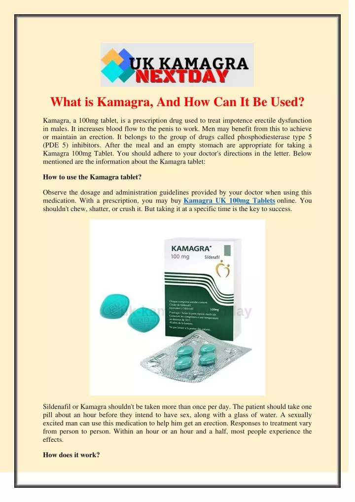 what is kamagra and how can it be used