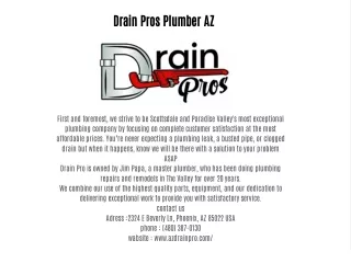 Drain Pros Plumber AZ