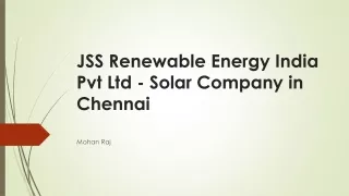 JSS Renewable Energy India Pvt Ltd - Solar