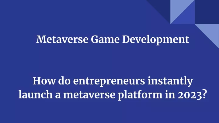 metaverse game development