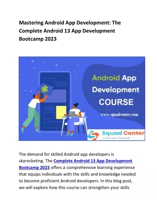 mastering android app development the complete