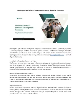 choosing the right software development company