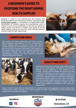 Guide To Choose The Right Animal Health Supplies