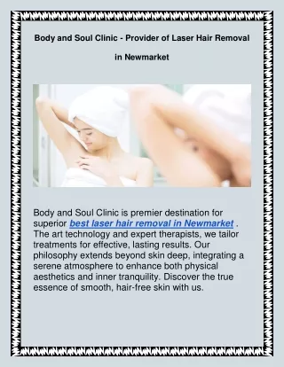 Body and Soul Clinic -  Provider of Laser Hair Removal in Newmarket