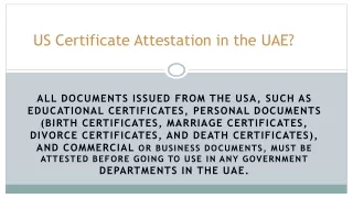US Certificate Attestation in UAE