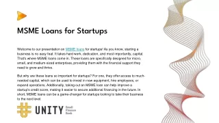 MSME Loans for Startups