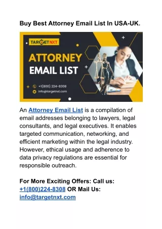 Buy Best Attorney Email List In USA-UK.