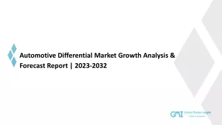 automotive differential market growth analysis