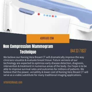 Non Compression Mammogram Technique