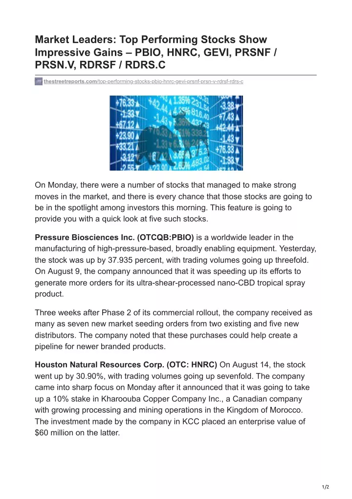 market leaders top performing stocks show