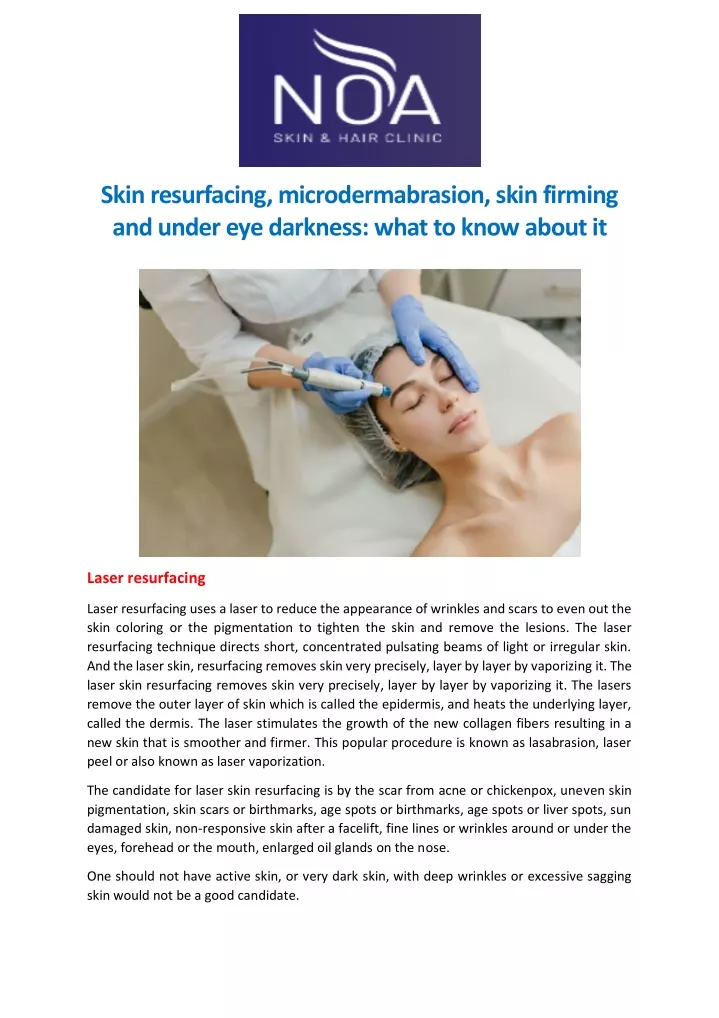 skin resurfacing microdermabrasion skin firming
