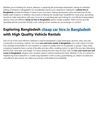 Fascination About cheap rental cars in Bangladesh