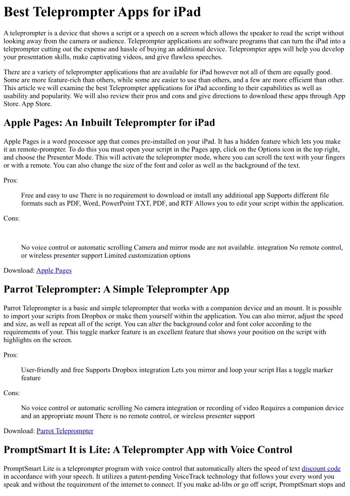 best teleprompter apps for ipad